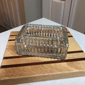 Vintage corrugated glass trinket box